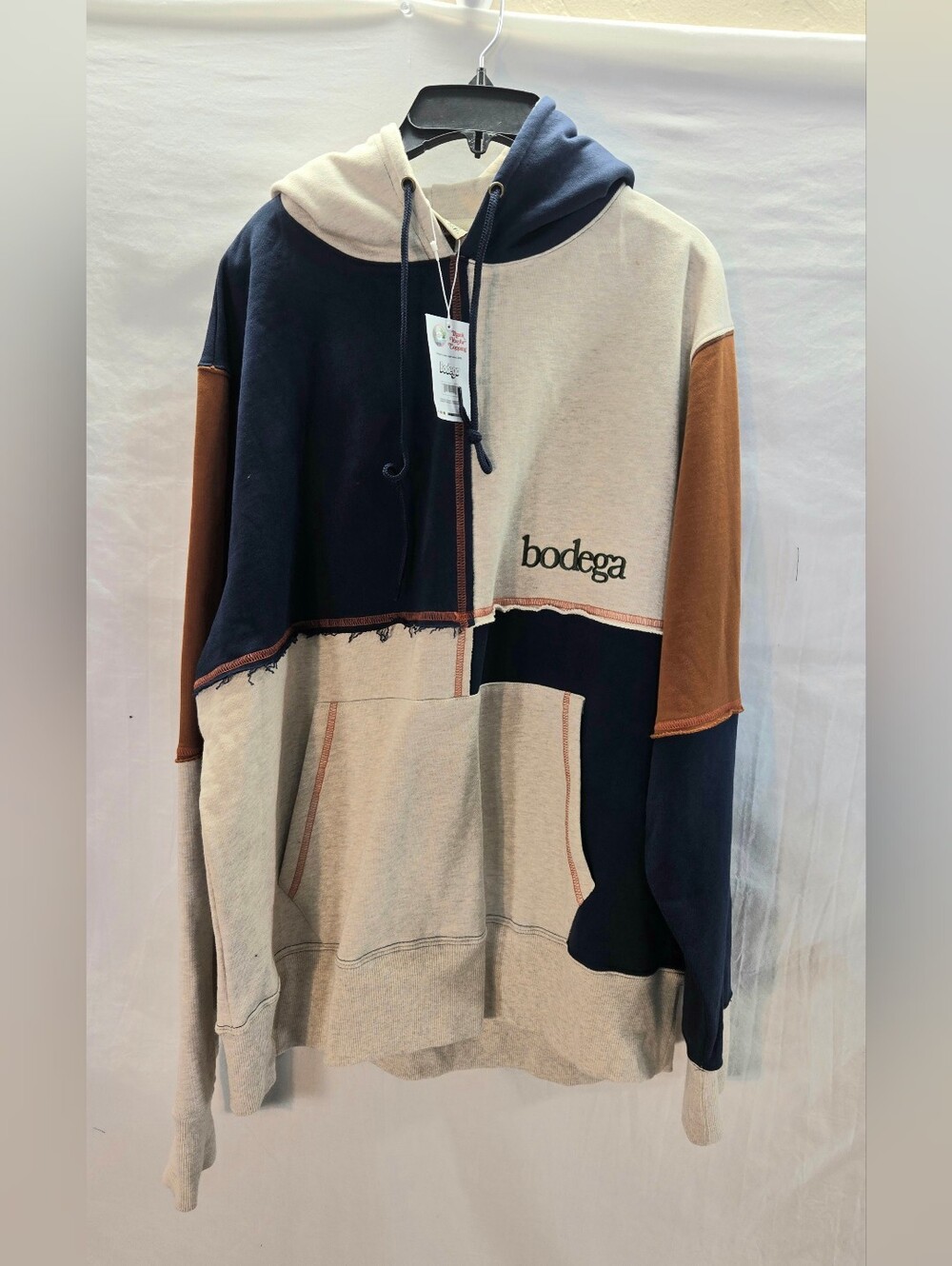 BODEGA Men's Size XL Colorblock Pullover Hoodie Sweatshirt New with Tags